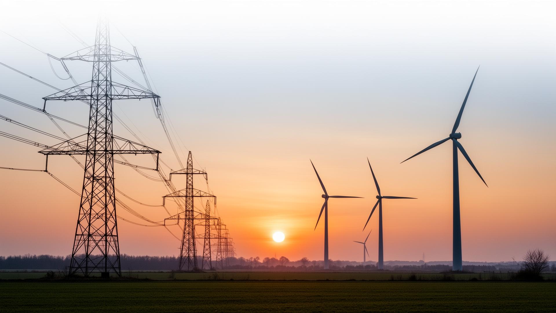 Elektriciteitsinfrastructuur met windturbines